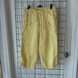 High-Waisted Yellow Wide Leg Cropped Pants